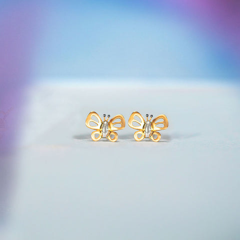 Lil Butterflies Kids' Gold Earrings