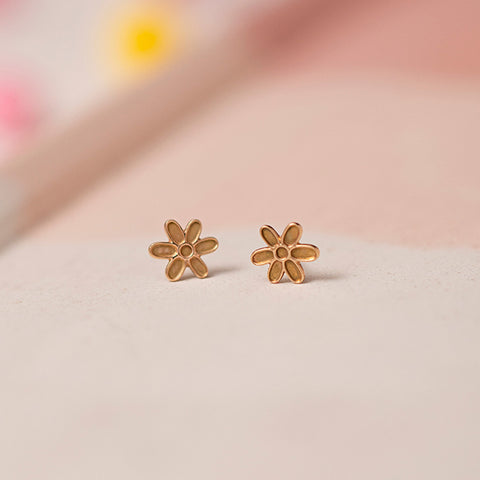 Floral Bloom Kids' Gold Earrings