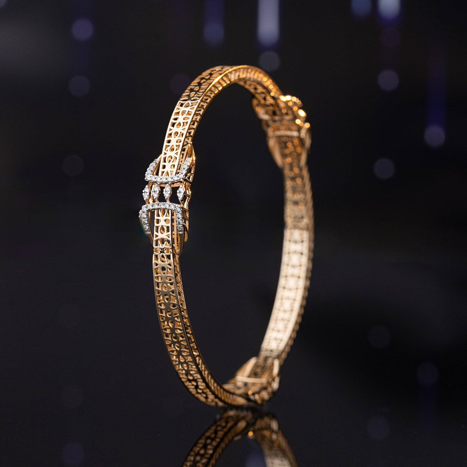 Radiant Weave Diamond Bangle