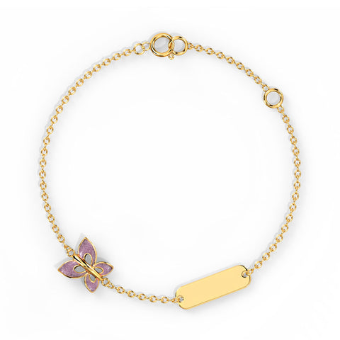 Flutter Personalised Kids' Gold Bracelet