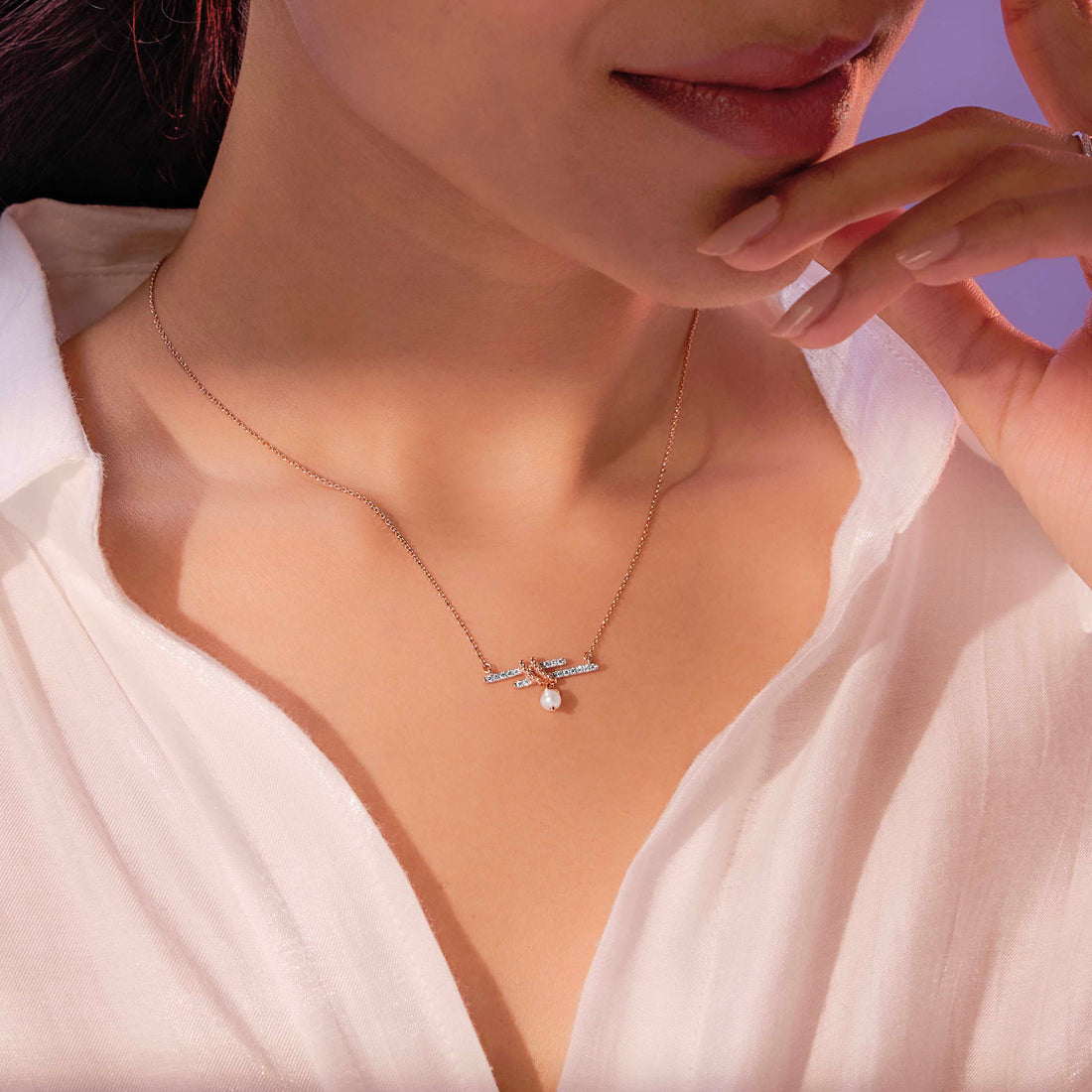 Serene Line Gemstone Necklace