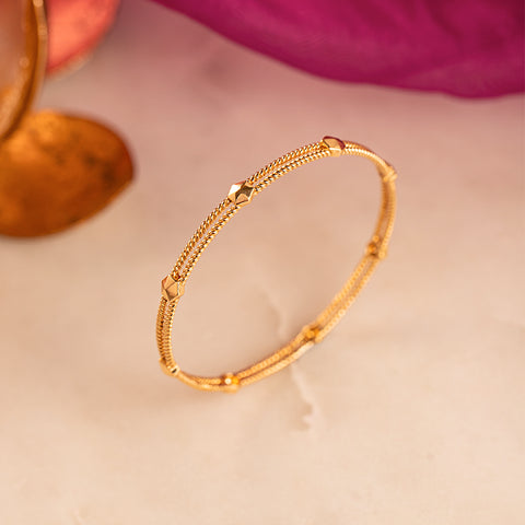 Anna Hexagon Gold Bangle