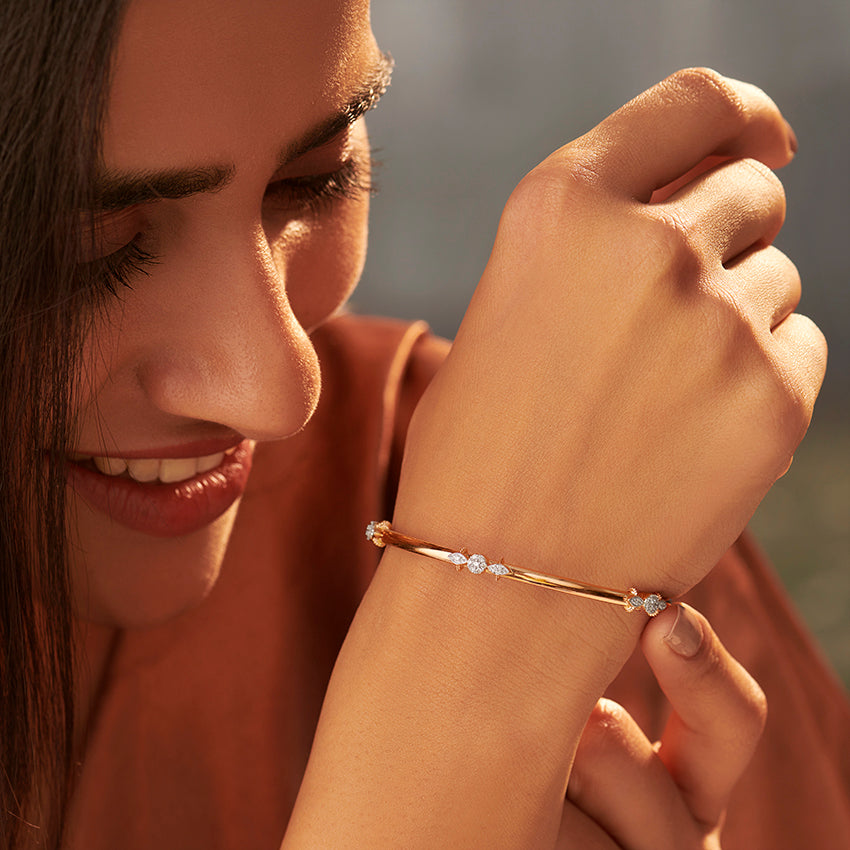 Round Geo Diamond Bangle