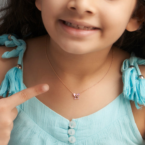 Cutesy Flutter Kids' Gold Necklace