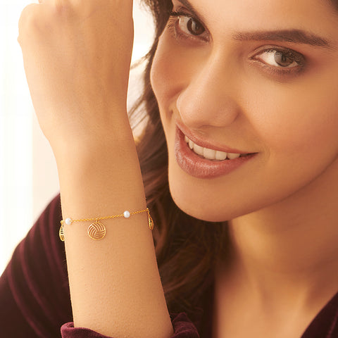 Aisha Cutout Charm Pearl Bracelet
