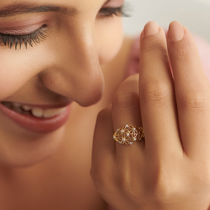 Millie Floral Diamond Band