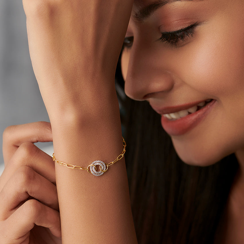 Entwined Links Diamond Bracelet