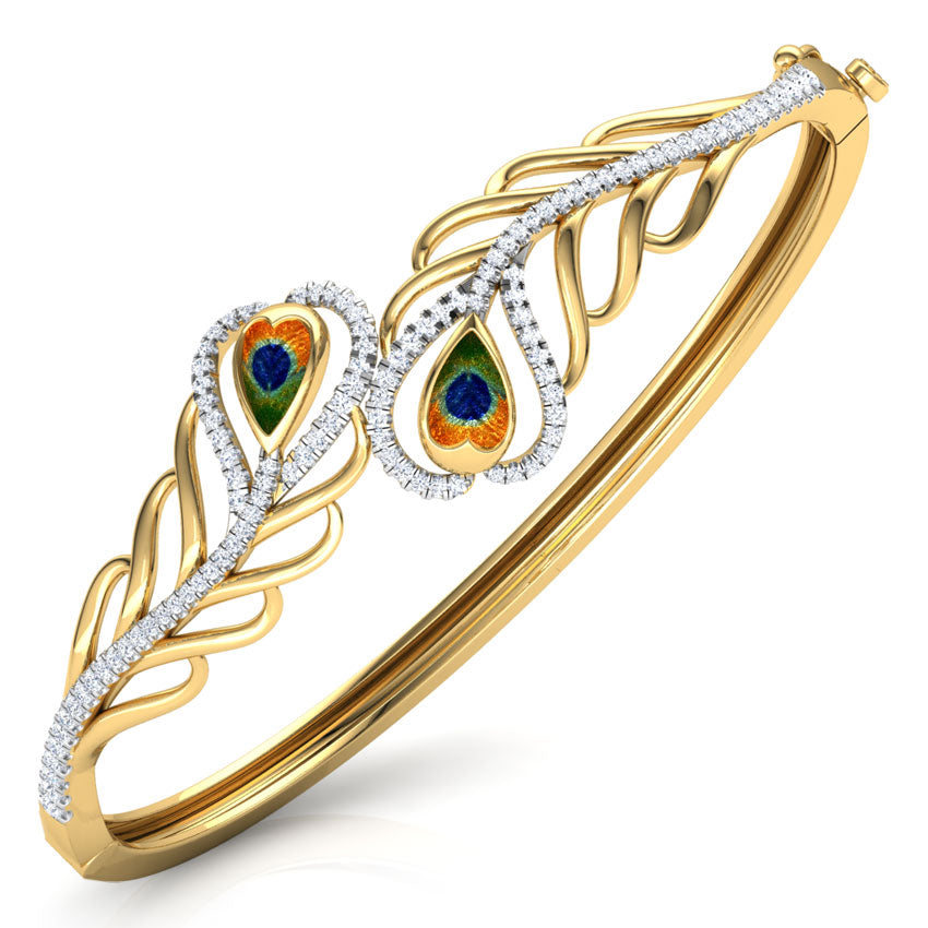 Peacock Feather Diamond Bracelet