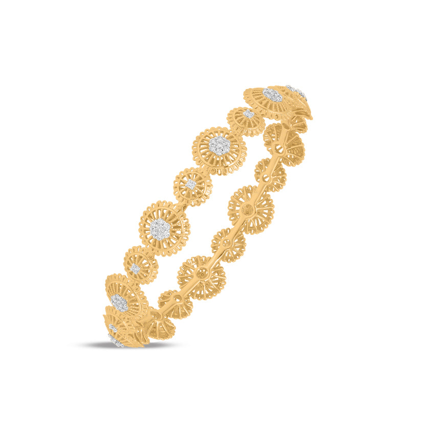 Stylish Cluster Diamond Bangle