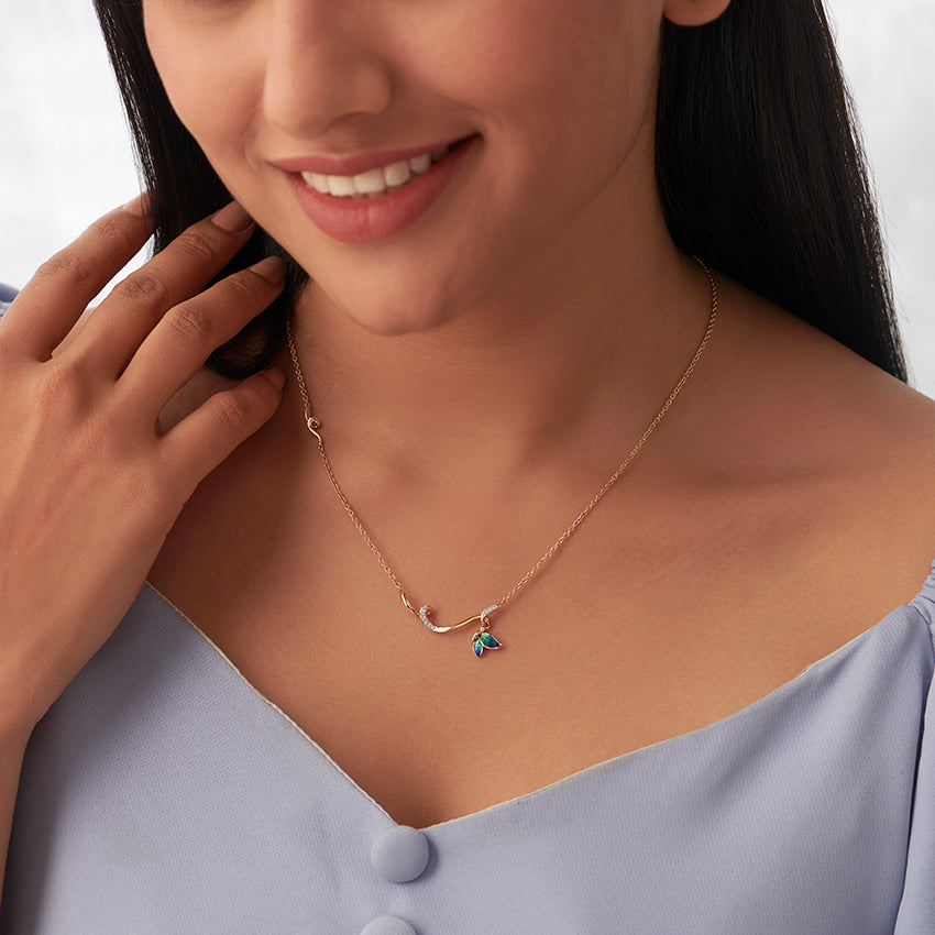 Tendril Butterfly Diamond Necklace