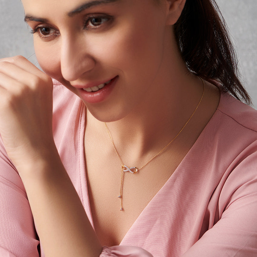 Infinity Love Lariat Diamond Necklace
