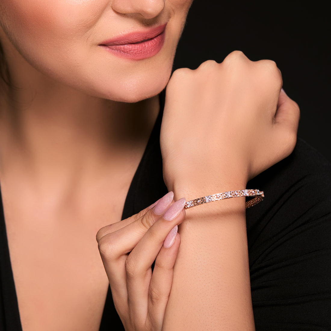 Lattice Lustre Diamond Bangle