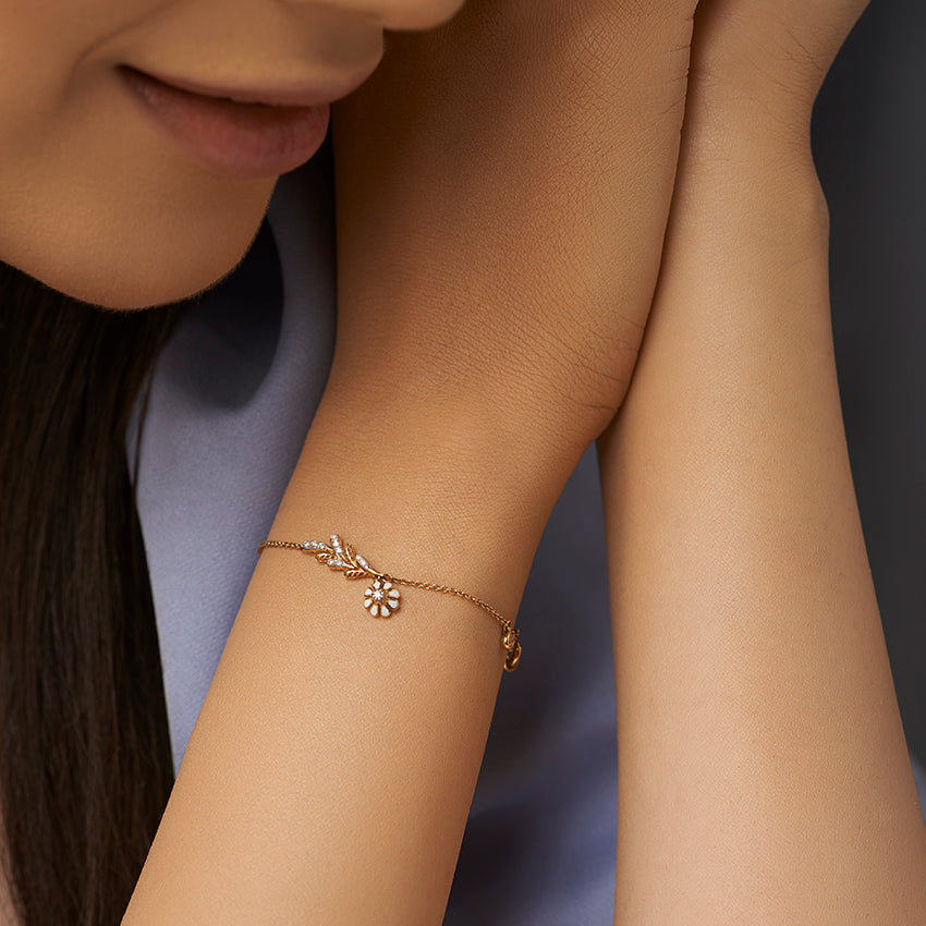 Petal Sparkle Diamond Chain Bracelet