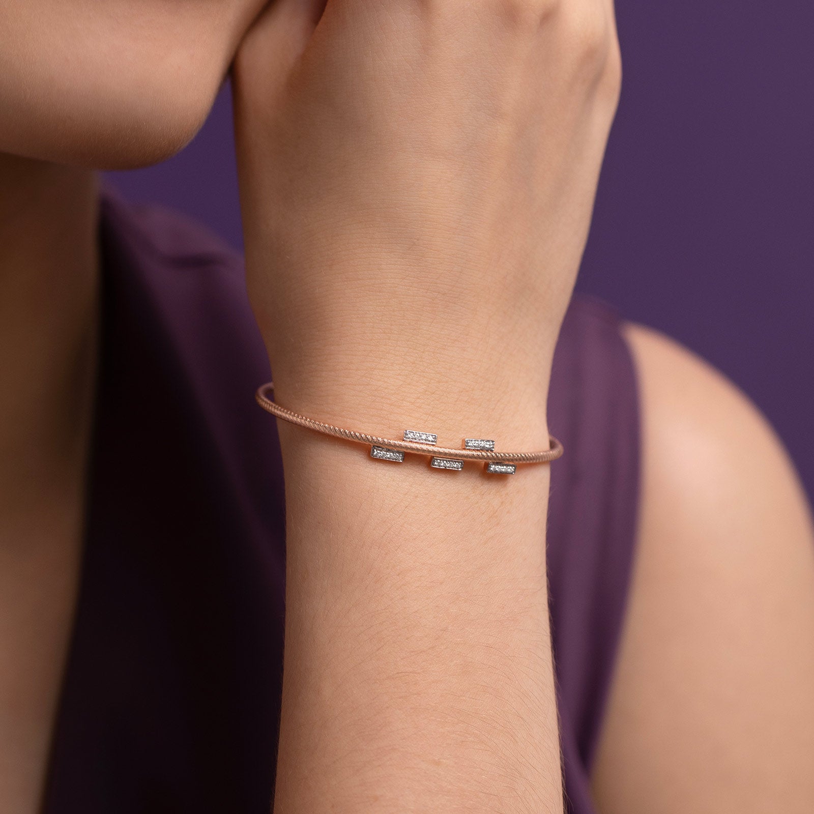 Alexa Diamond Tube Bracelet