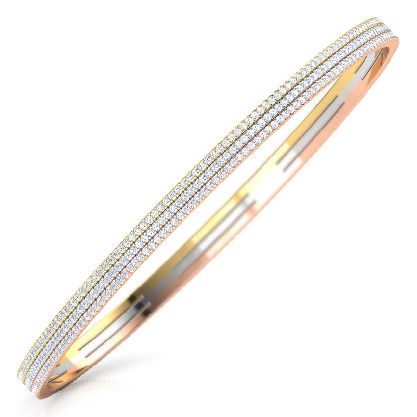 Tri-Tone Diamond Bangle
