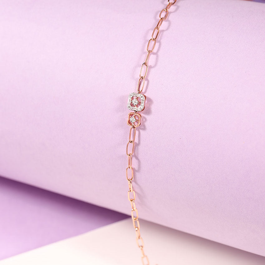 Twin Clover Diamond Bracelet