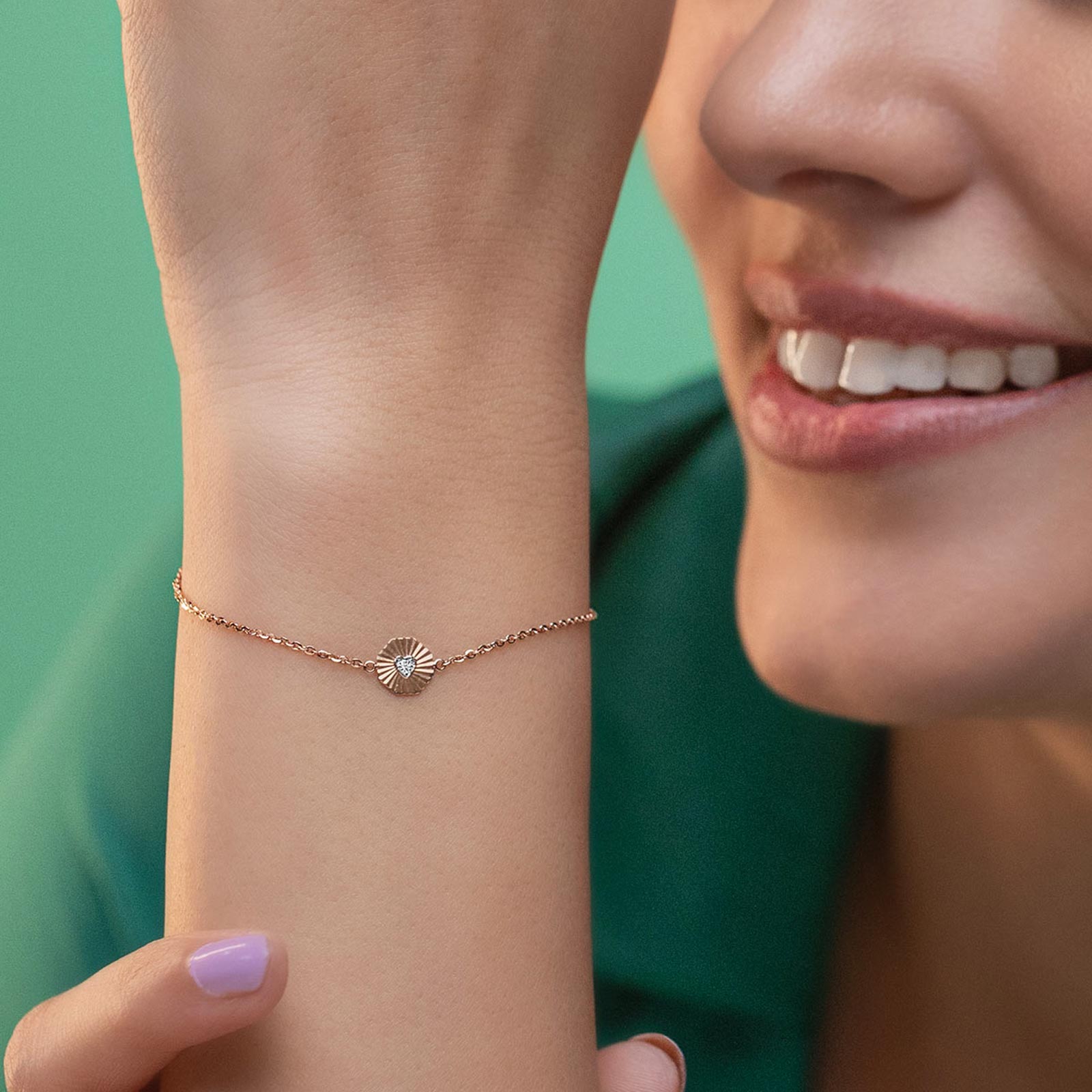 Starburst Heart Diamond Bracelet