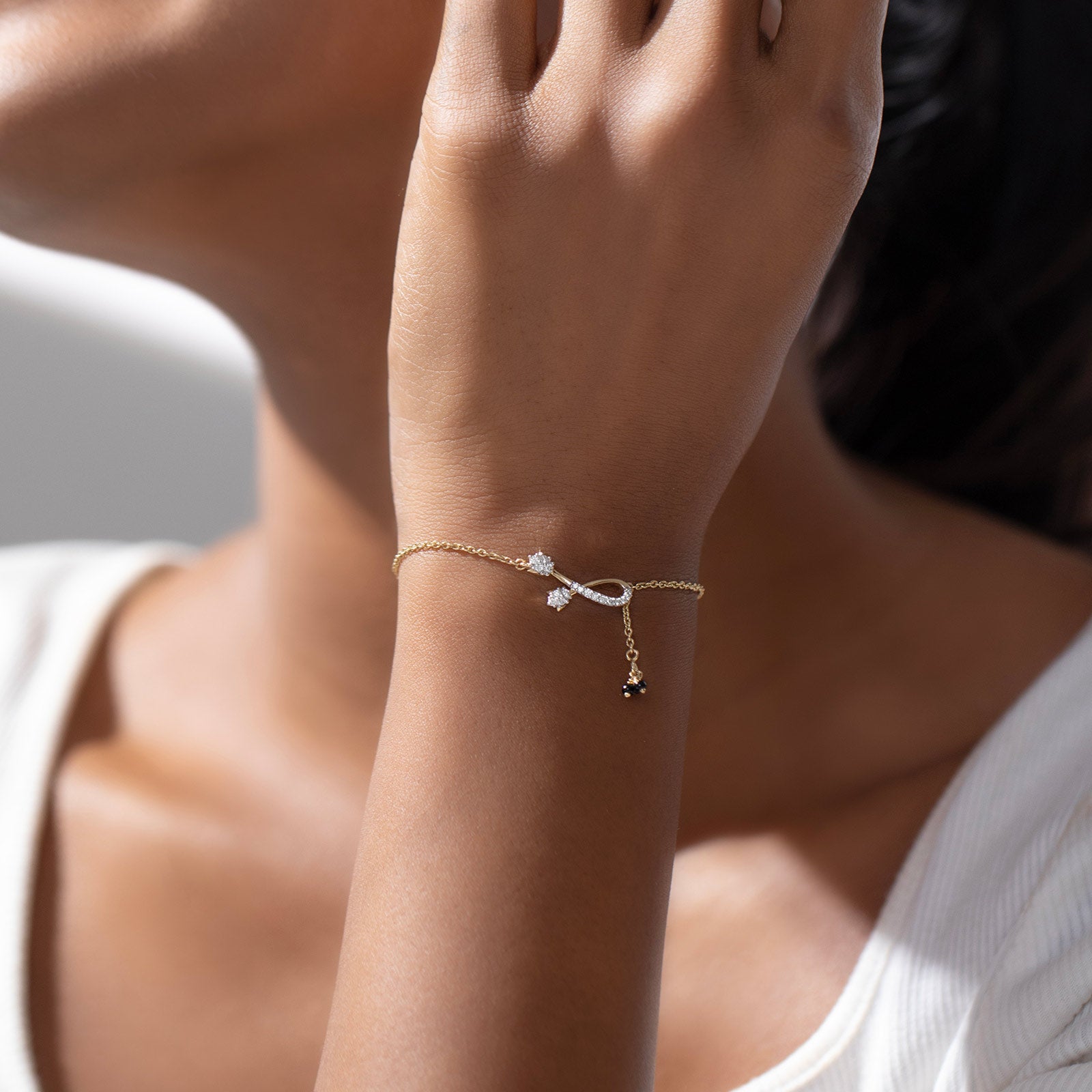 Elina Tulip Diamond Mangalsutra Bracelet