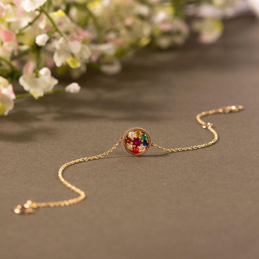Alayah Navratna Gemstone Bracelet