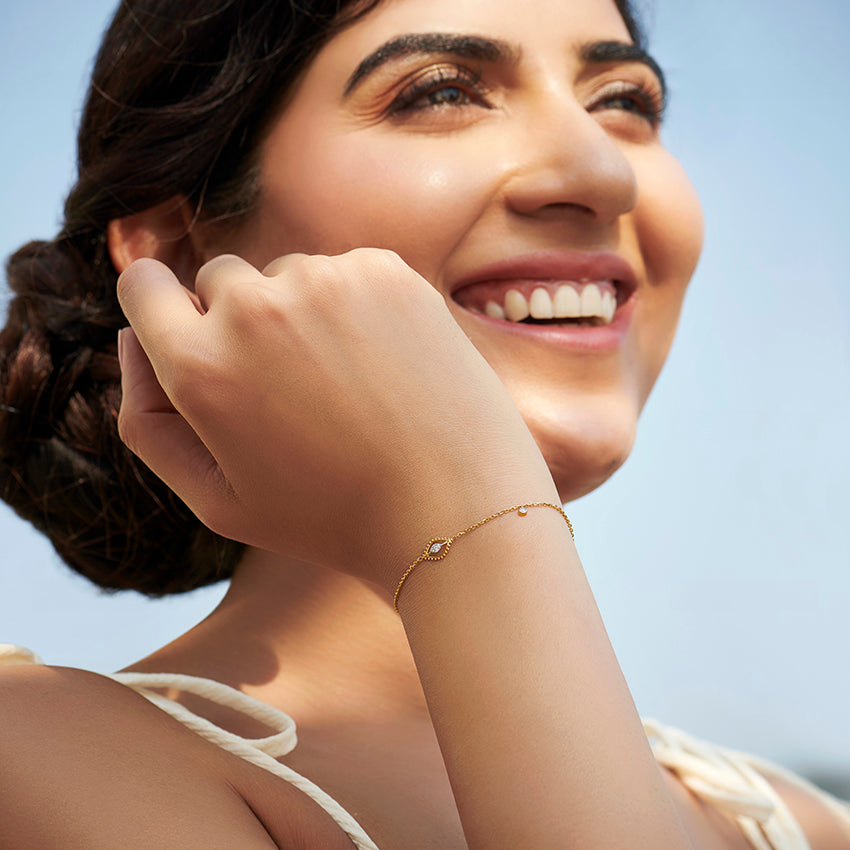 Beaded Petal Diamond Bracelet