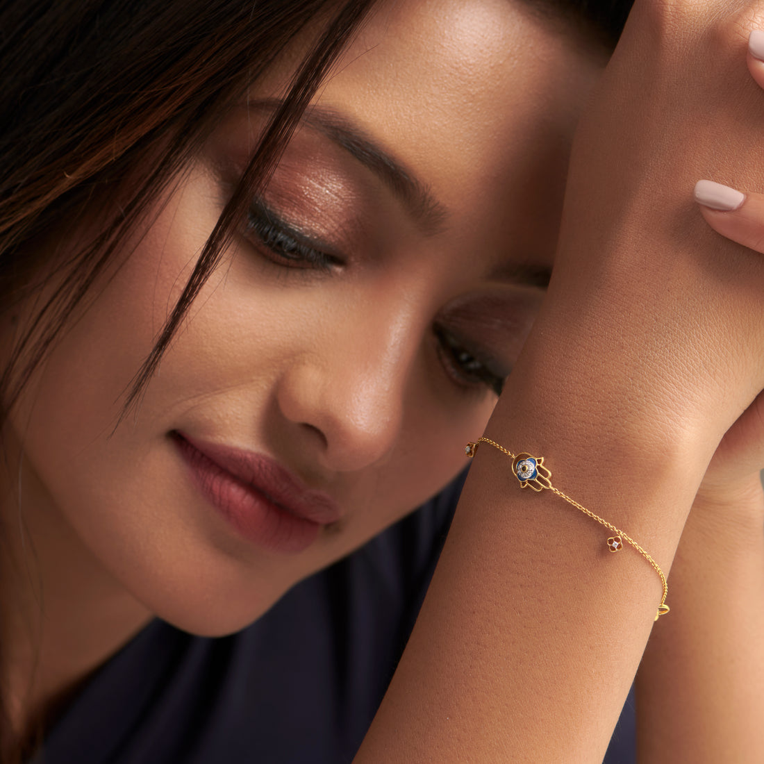 Grace Evil Eye Hamsa Diamond Bracelet