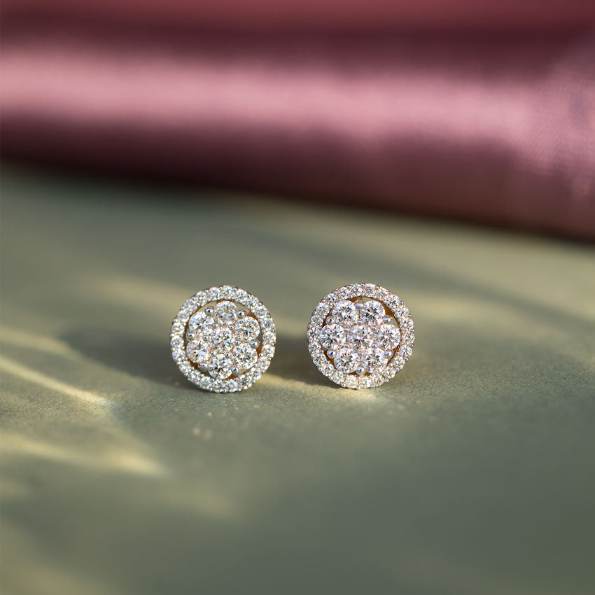 Carol Seven Stone Diamond Stud Earrings