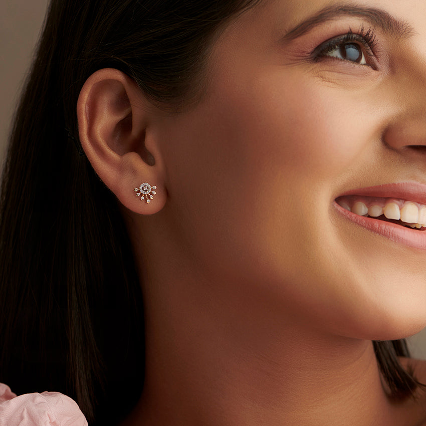 Starburst Diamond Stud Earrings