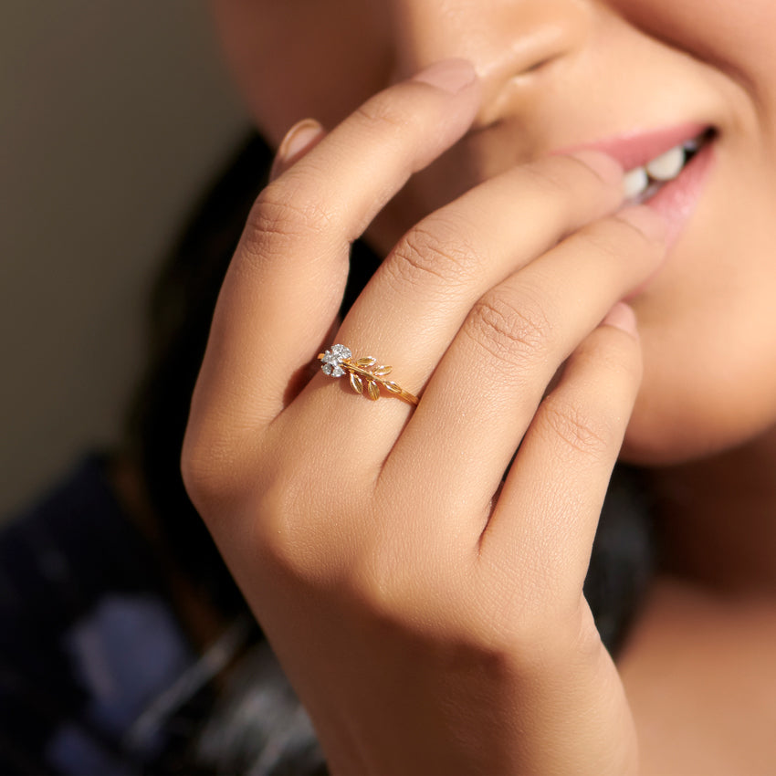 Petite Fern Diamond Ring