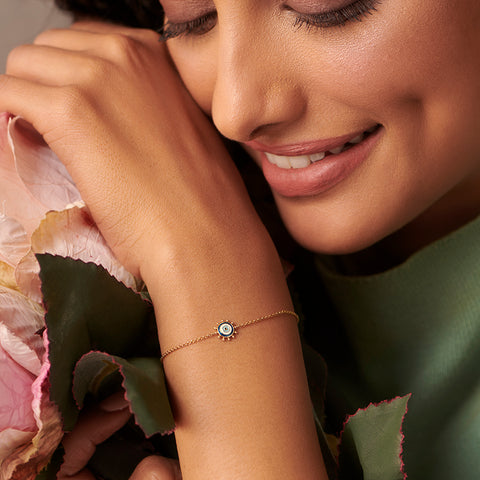 Petite Evil Eye Gold Bracelet