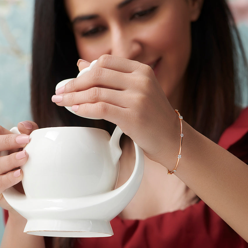 Blush Clover Diamond Bangle