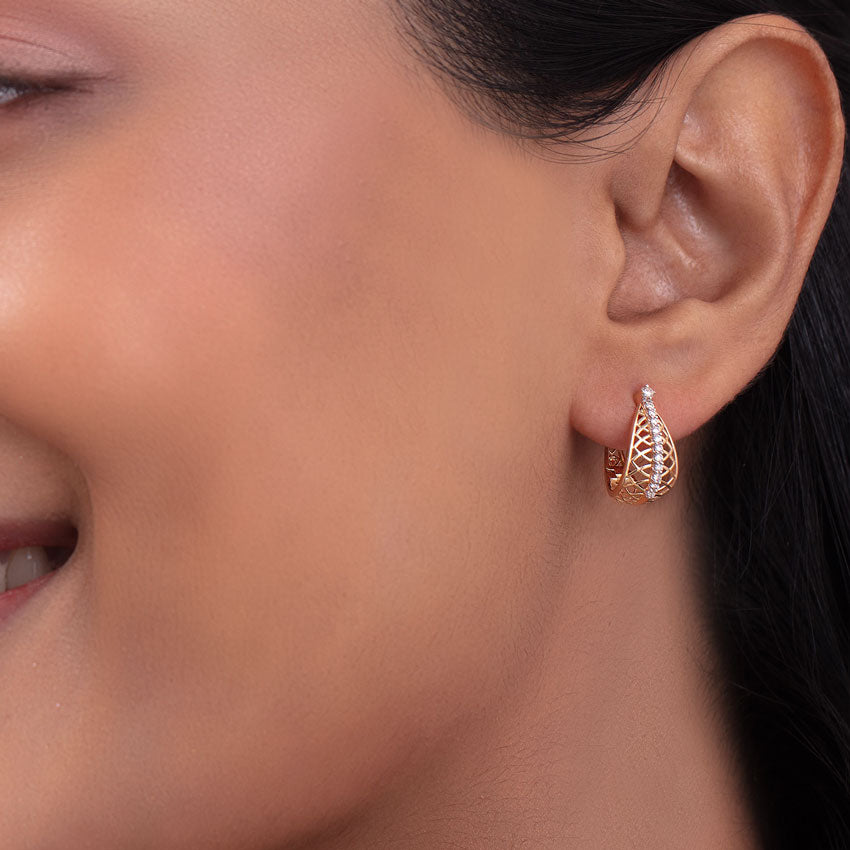 Adele Mesh Diamond Hoop Earrings