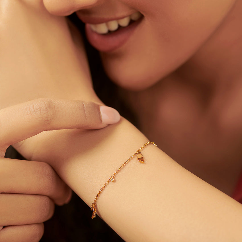 Leaves Charm Diamond Bracelet