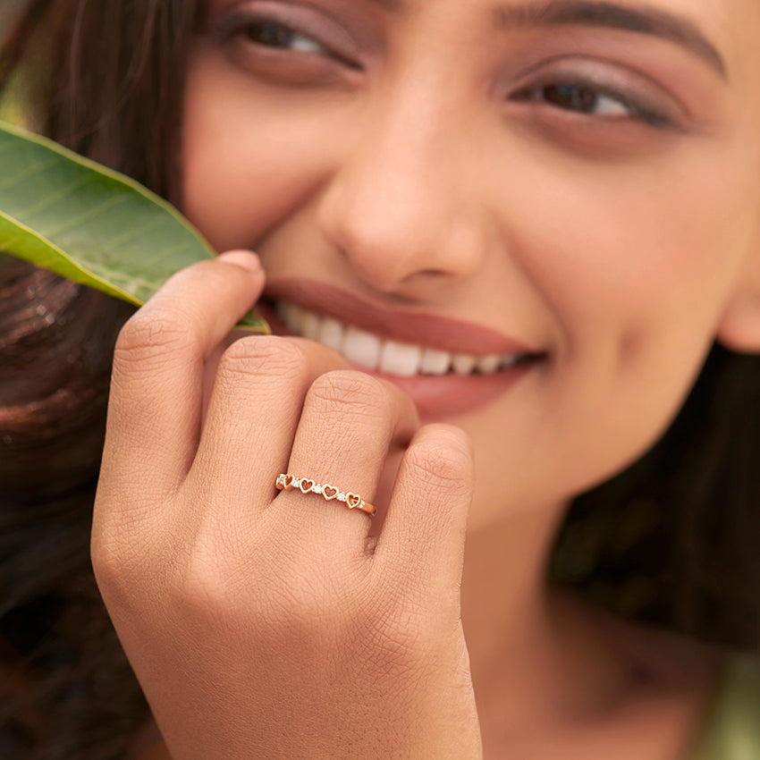 Glowing Heart Diamond Band