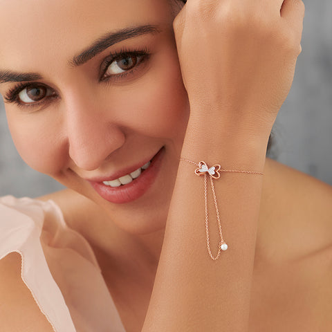 Cute Bow Adjustable Pearl Bracelet