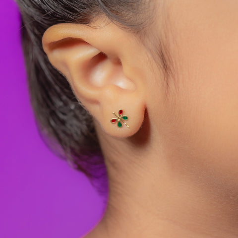 Rainbow Butterfly Stud Earring