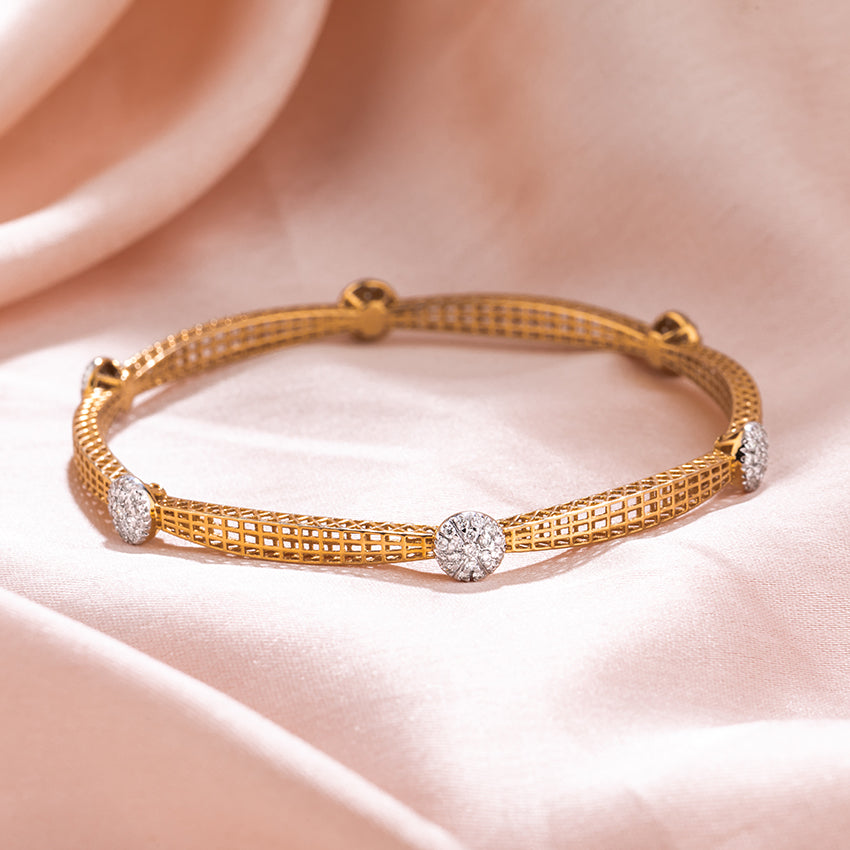 Mesh Cluster Diamond Bangle