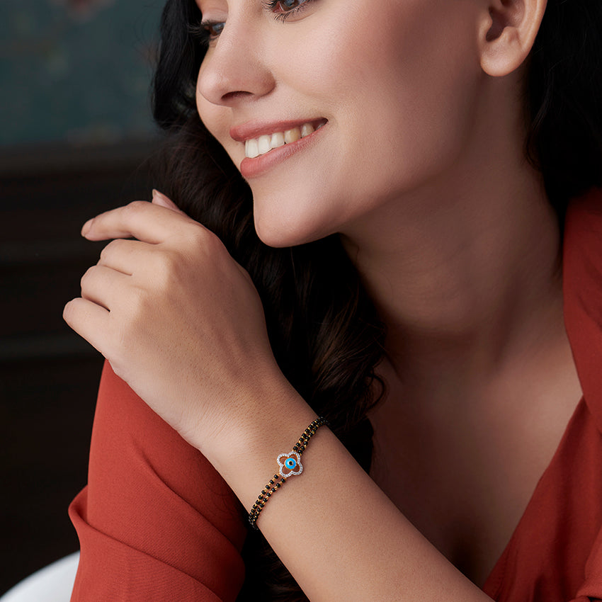 Leena Evil Eye Diamond Mangalsutra Bracelet