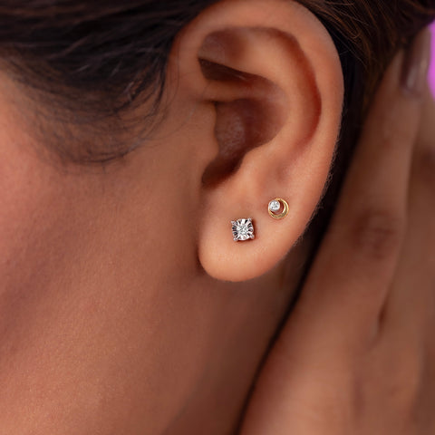 Classic Multipierce Diamond Stud Earrings