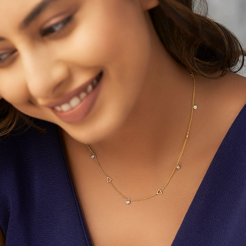 Geometric Fine Line Diamond Necklace