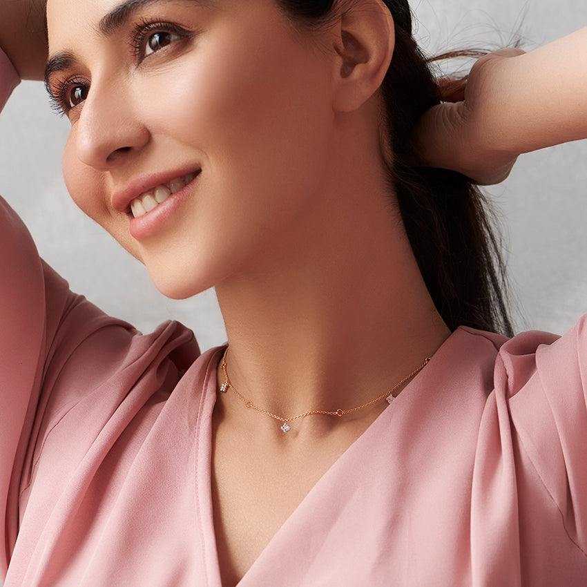 Floret Fine Line Diamond Necklace