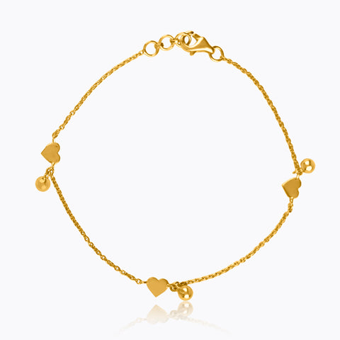 Heart Petal 22KT Gold Bracelets