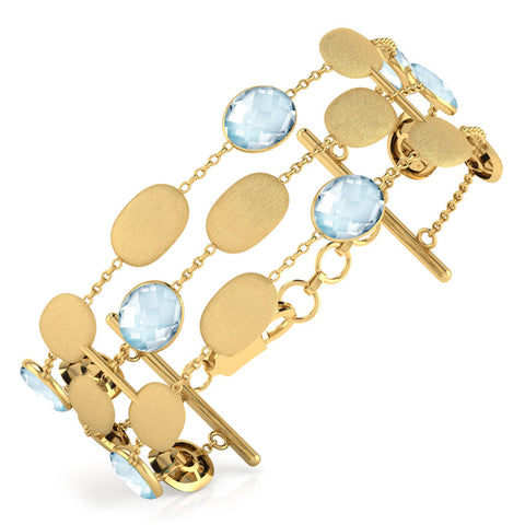 Galia Stamped Gemstone Bracelet