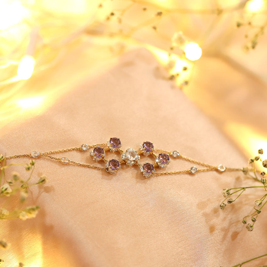 Majestic Bloom Gemstone Bracelet