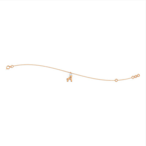 Alphabet A Diamond Charm Bracelet