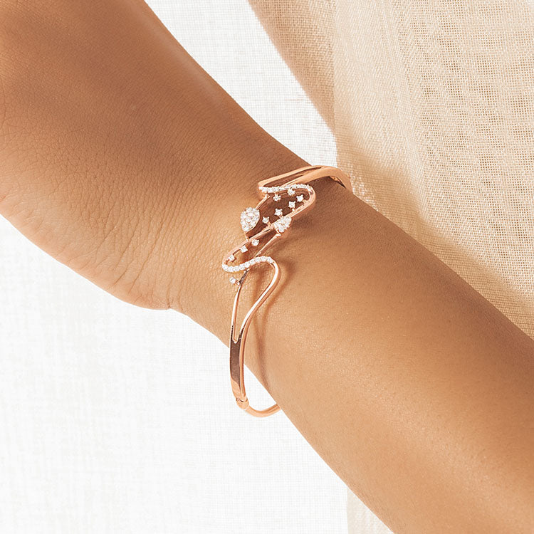 Wave Symphony Diamond Bracelet