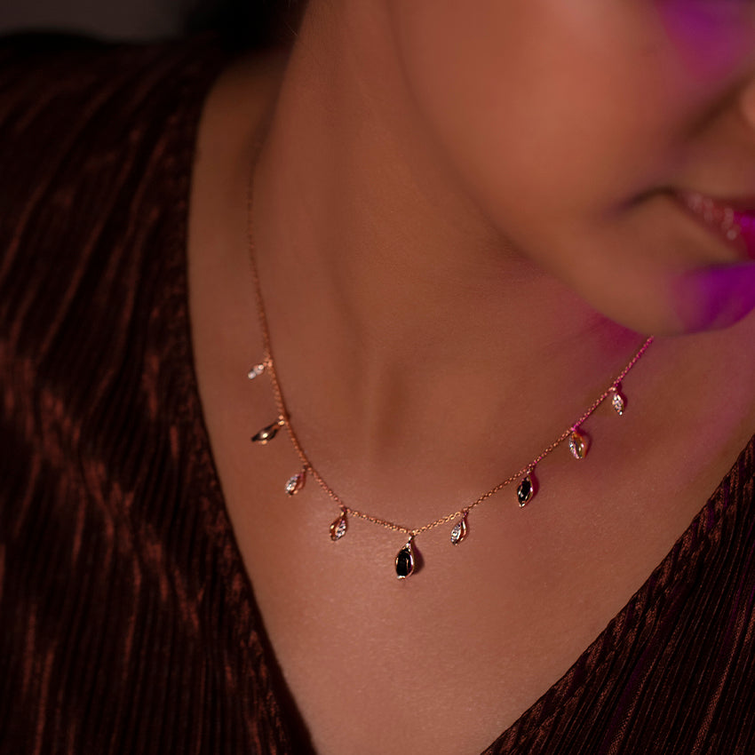 Hanging Buds Gemstone Necklace