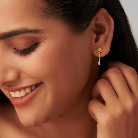Trillion Diamond Drop Earrings