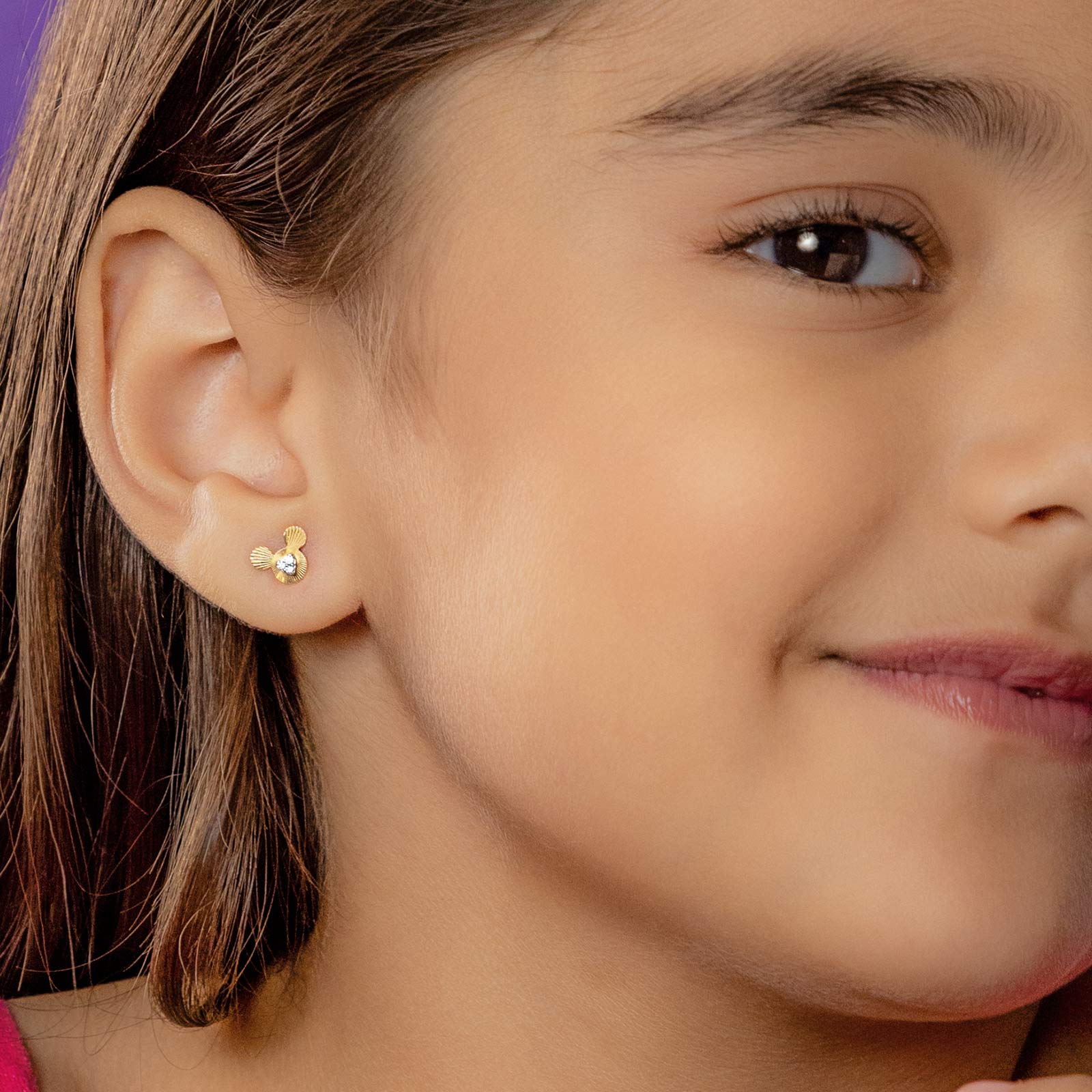 Mickey Mouse textured Diamond Earring