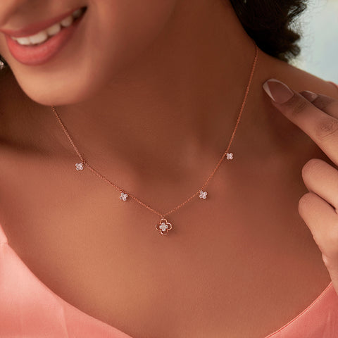 Baroque Clover Diamond Necklace