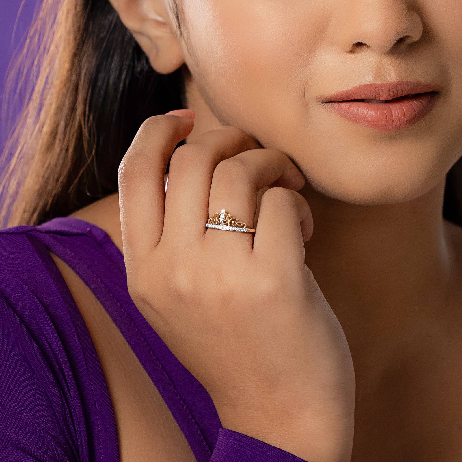 Cinderella Crown Diamond Ring